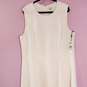 Calvin Klein ILLUSION FIT + FLARE DRESS sz 22 Sleeveless dress White NWT